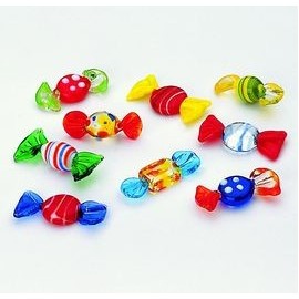 Bonbons en verre - lot de 6 pièces