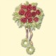 Décoration en cire Mariage - Bouquet de roses rouges