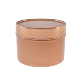 Boite ronde 100 ml en or rosé avec couvercle métallique