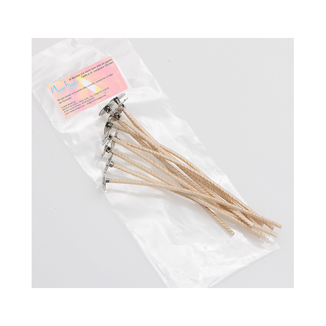 Mèches pour cire de soja, N. 6 - long. 120 mm