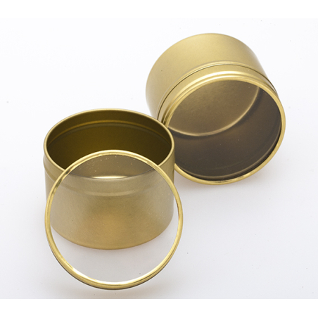 Boite ronde 100 ml  couleur or avec couvercle transparent