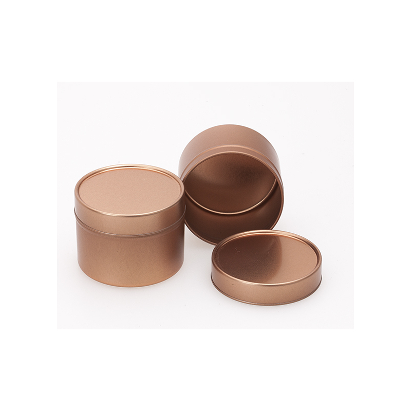 Boite ronde 100 ml en or rosé avec couvercle métallique