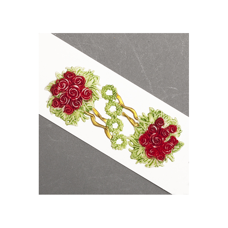 Décoration pour bougies en cire - Roses rouges