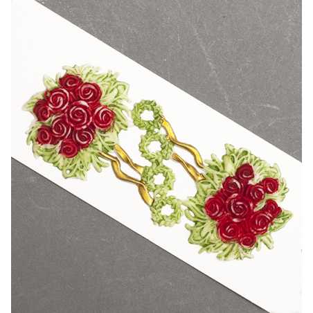 Décoration pour bougies en cire - Roses rouges