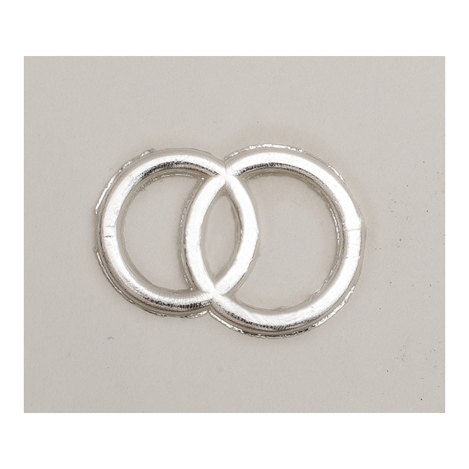 Décoration pour bougies en cire - Alliances argent