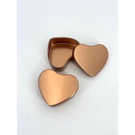 Boite Coeur Or Rose en métal