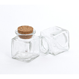 Pot carré en verre 30 ml pour bougie