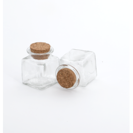 Pot carré en verre 30 ml pour bougie