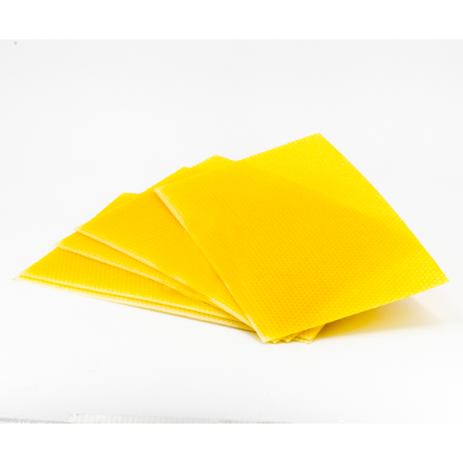 50 Feuilles De Cire D'Abeille Pure - 13.3x9cm Pour Fabrication De Bougies DIY, Artisanat (eupdd)