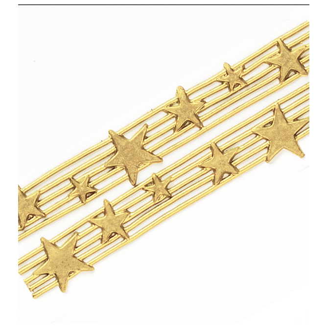 Motif de décoration Noël - Frise d'or étoilée