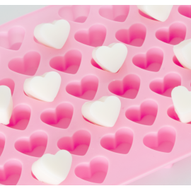 Moule pour Bougie Mini Coeur en Silicone rose