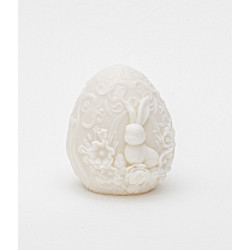 Moule en silicone Oeuf de Pâques déco Lapin et fleurs