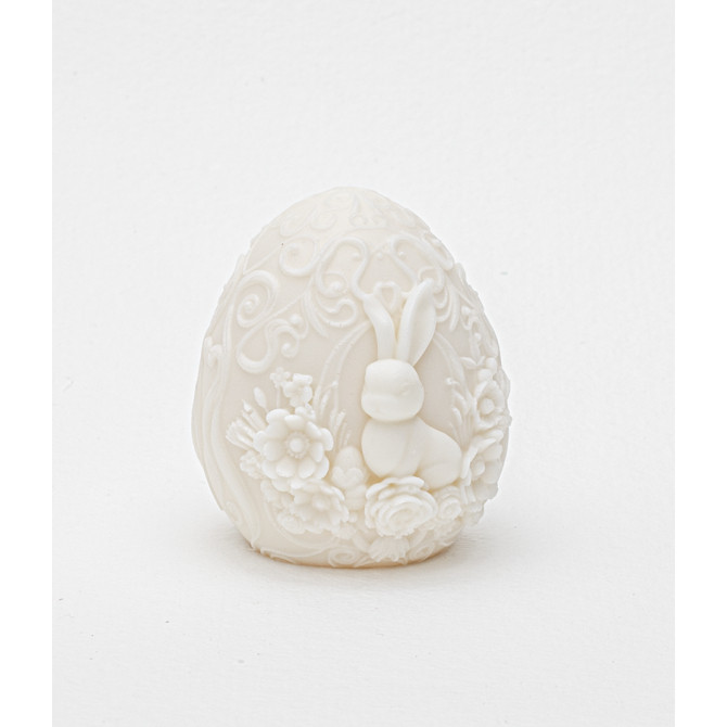 Moule en silicone Oeuf de Pâques déco Lapin et fleurs