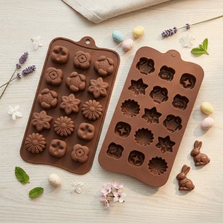 Moule en silicone 5 mini fleurs - MONDO BOUGIES